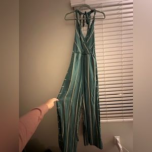 Green striped jumper from Anthropologie.